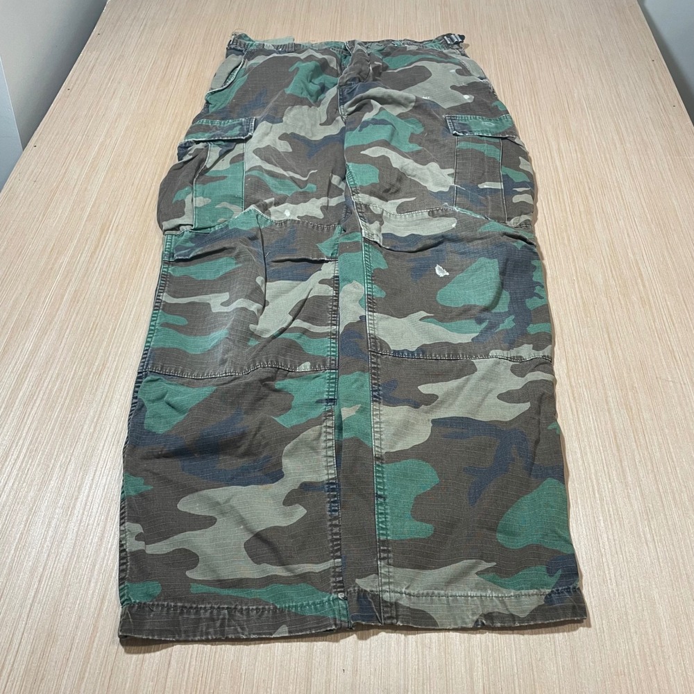 Military Cargo Pants Mens Woodland Camo Ripstop Tactical BDU Medium Regular